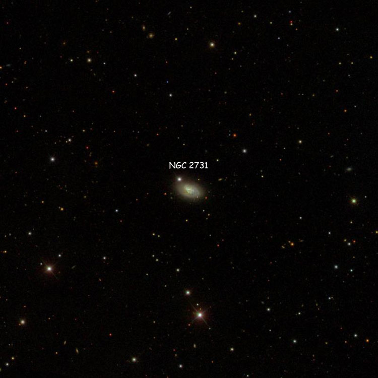 SDSS image of region near spiral galaxy NGC 2731