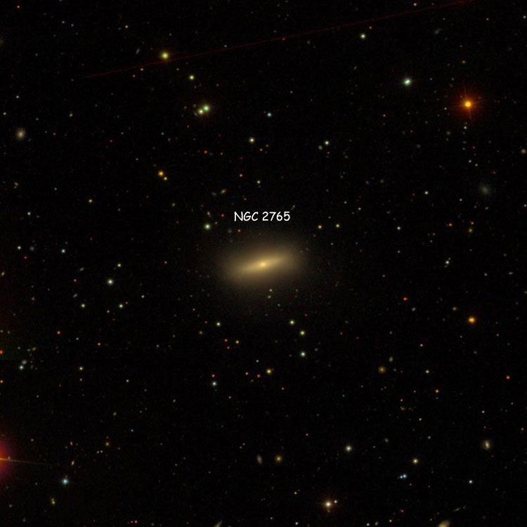 SDSS image of region near lenticular galaxy NGC 2765