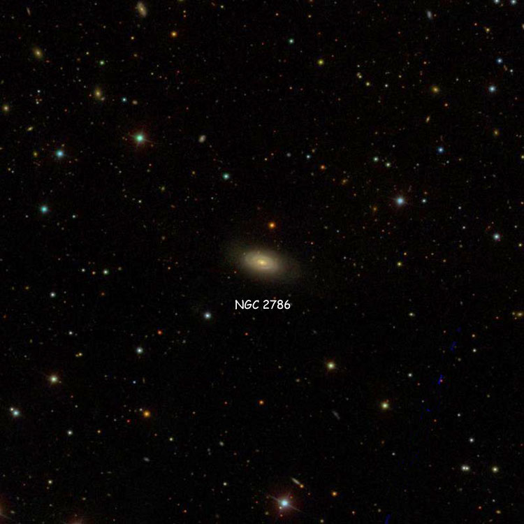 SDSS image of region near spiral galaxy NGC 2786