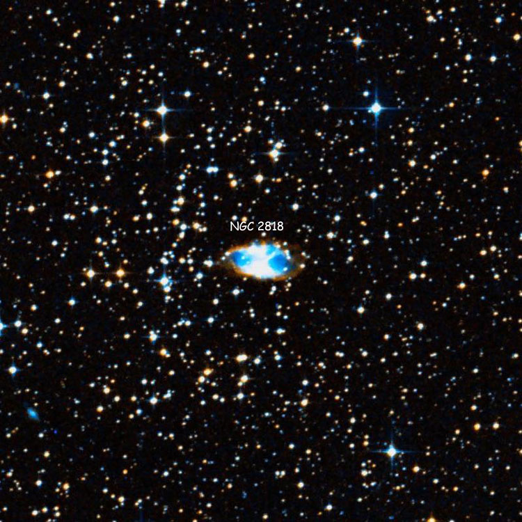 DSS image of region near planetary nebula NGC 2818