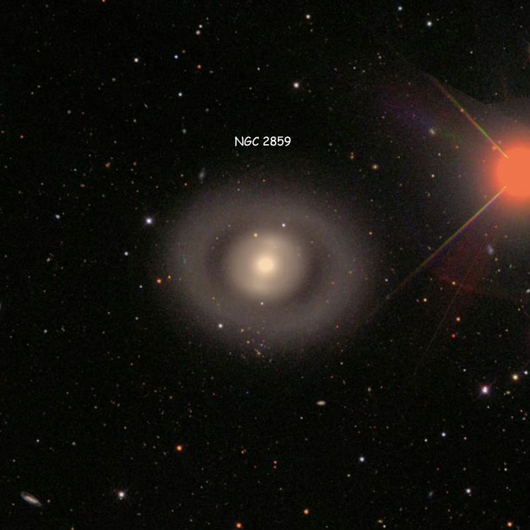 SDSS image of region near lenticular galaxy NGC 2859