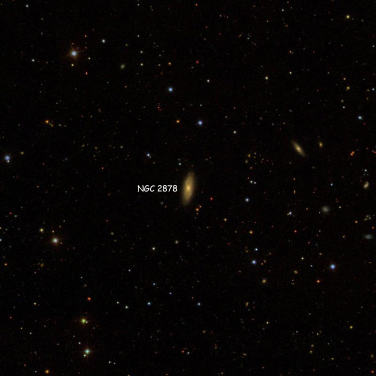 SDSS image of region near lenticular galaxy NGC 2878