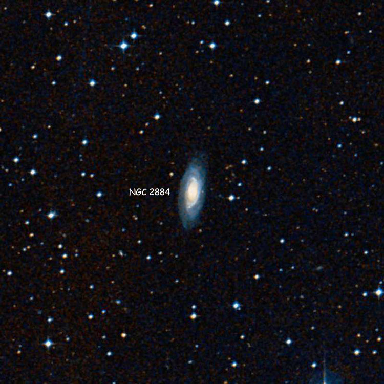 DSS image of region near spiral galaxy NGC 2884