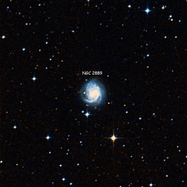 DSS image of region near spiral galaxy NGC 2889