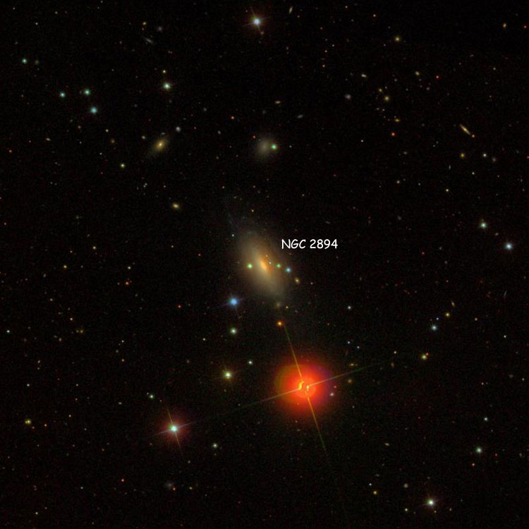 SDSS image of region near spiral galaxy NGC 2894