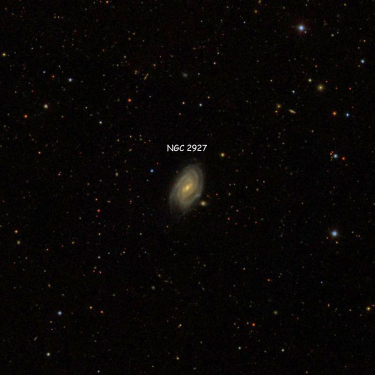 SDSS image of region near spiral galaxy NGC 2927