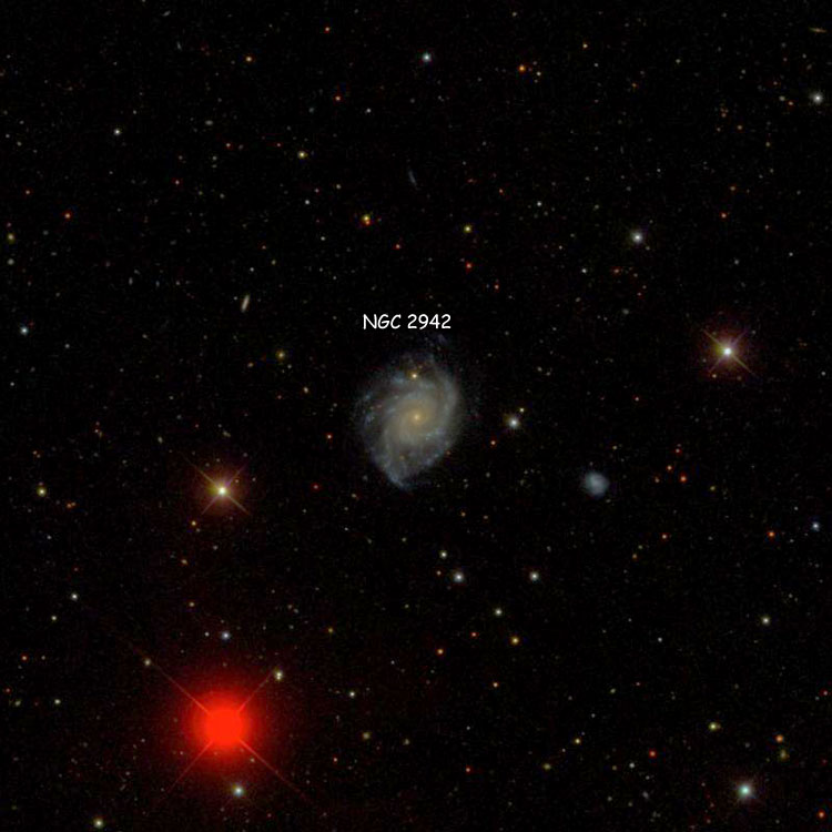 SDSS image of region near spiral galaxy NGC 2942