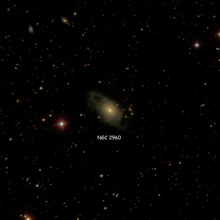 SDSS image of region near spiral galaxy NGC 2960