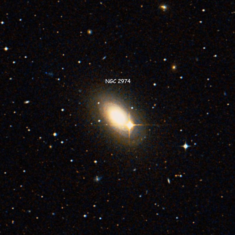 DSS image of region near lenticular galaxy NGC 2974