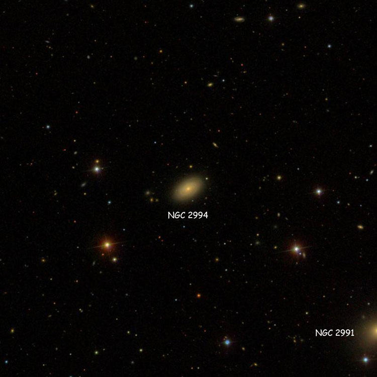 SDSS image of region near lenticular galaxy NGC 2994