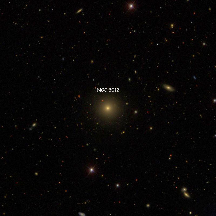SDSS image of region near elliptical galaxy NGC 3012