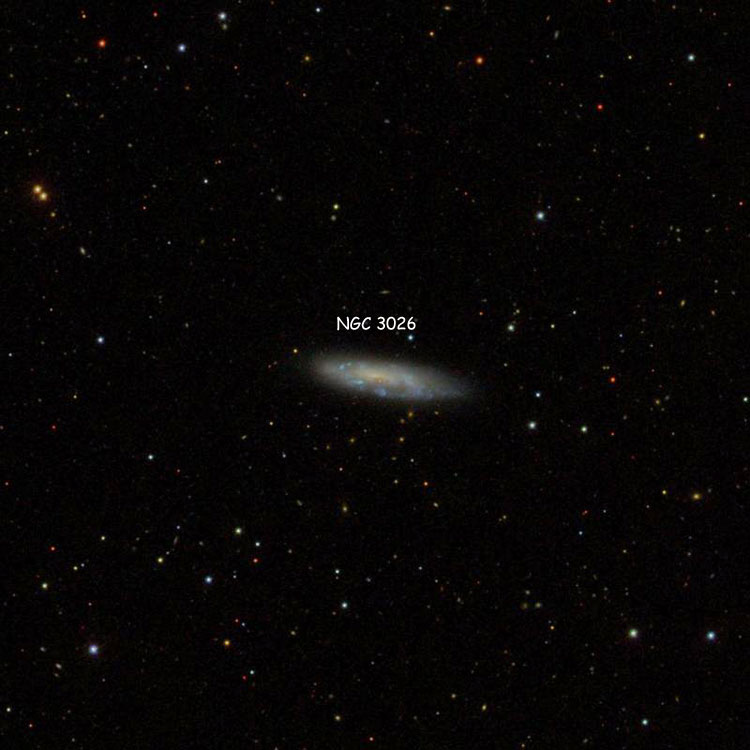 SDSS image of region near spiral galaxy NGC 3026