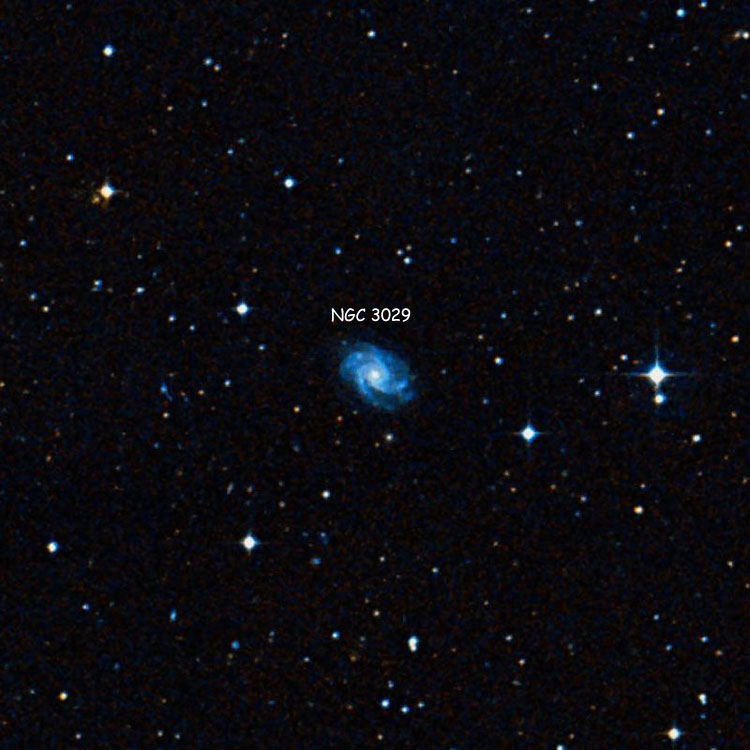 DSS image of region near spiral galaxy NGC 3029