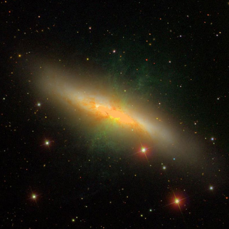 SDSS image of spiral galaxy NGC 3034, also known as M82