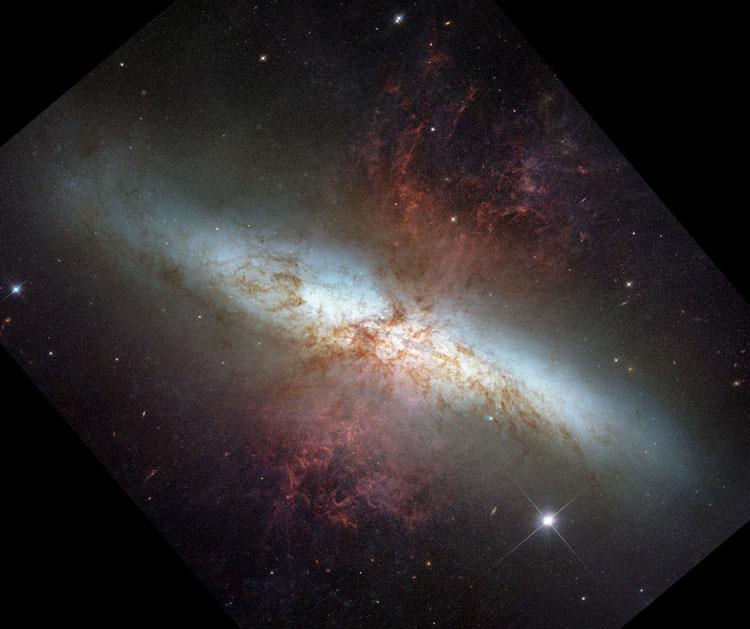 HST image of spiral galaxy NGC 3034, also known as M82