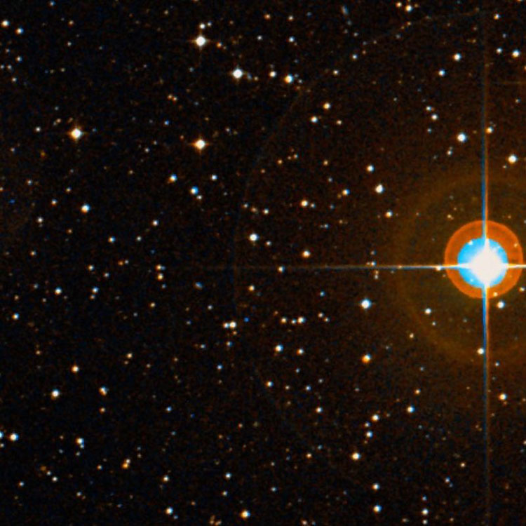 DSS image of region near the NGC position for the probably lost or nonexistent NGC 3046; though it is possible that it is actually a duplicate observation of NGC 3051