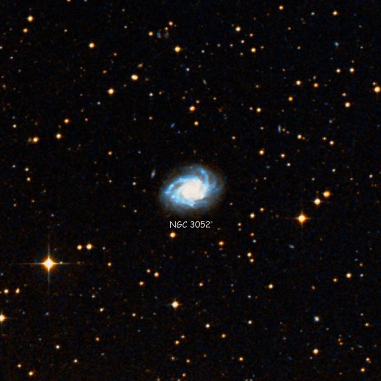 DSS image of region near spiral galaxy NGC 3052