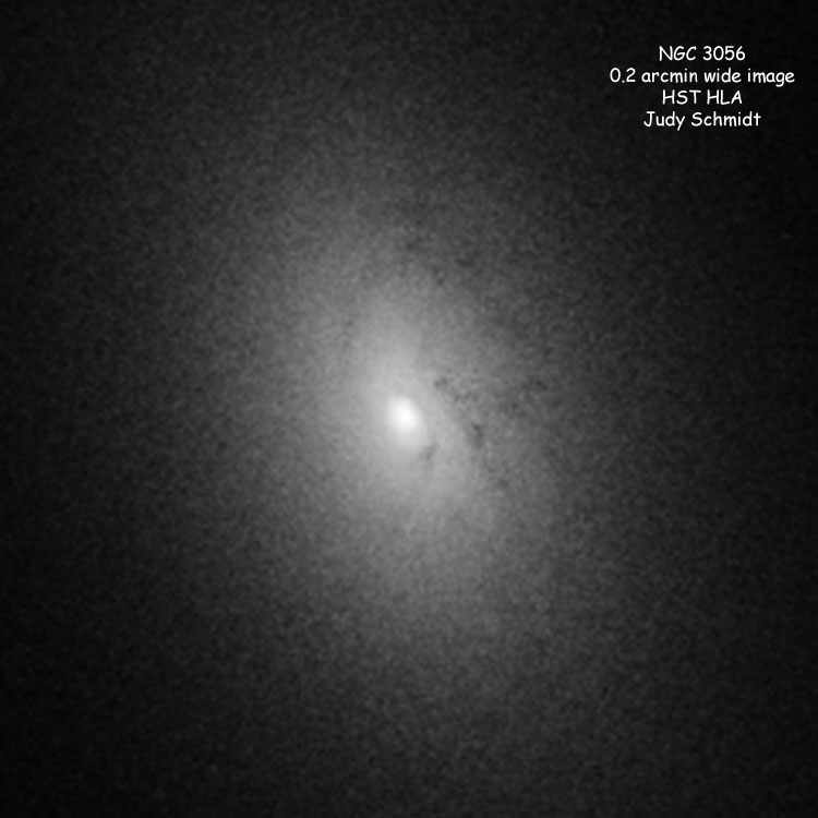 HST image of core of lenticular galaxy NGC 3056 highlighting its spiral dust lanes