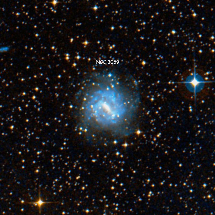 DSS image of region near spiral galaxy NGC 3059