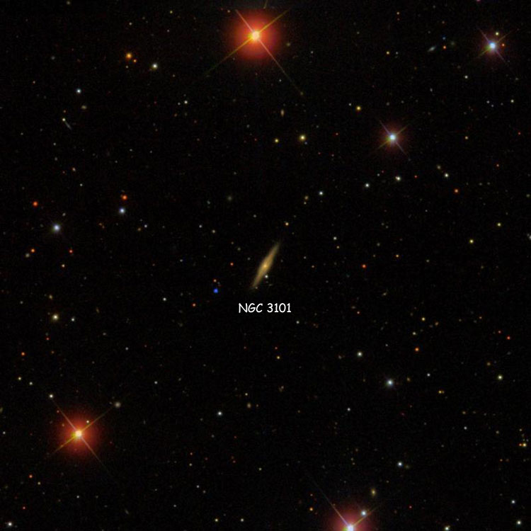 SDSS image of region near spiral galaxy NGC 3101