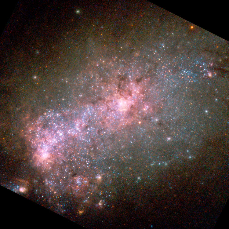 HST image of core of irregular galaxy NGC 3125
