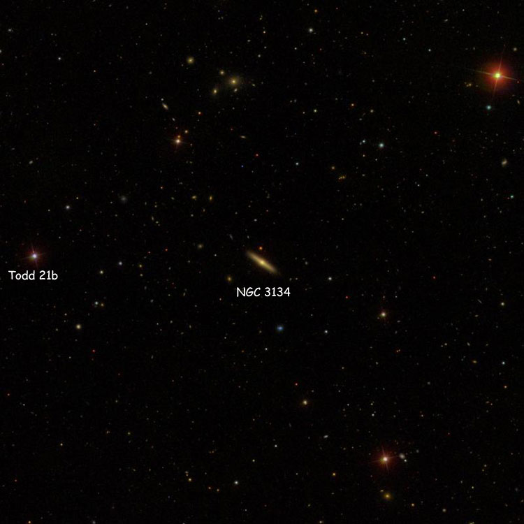 SDSS image of region near lenticular galaxy NGC 3134