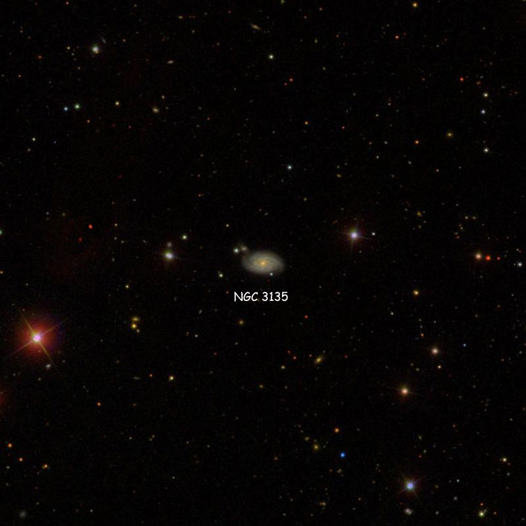 SDSS image of region near spiral galaxy NGC 3135