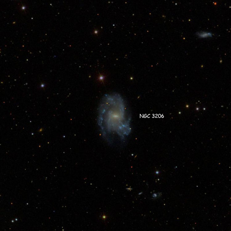 SDSS image of region near spiral galaxy NGC 3206