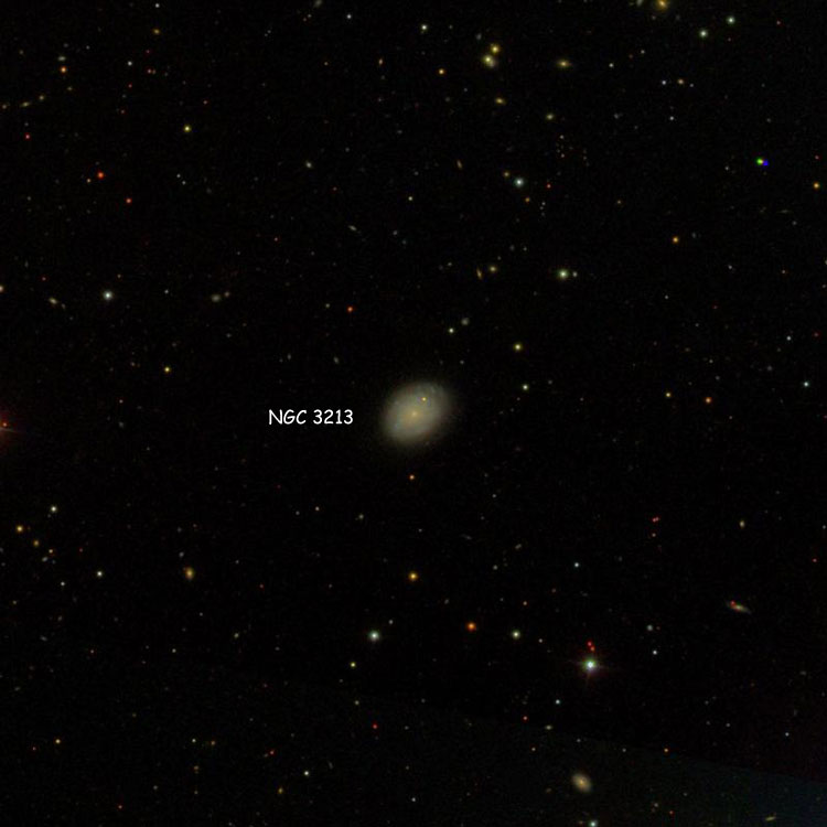 SDSS image of region near spiral galaxy NGC 3213