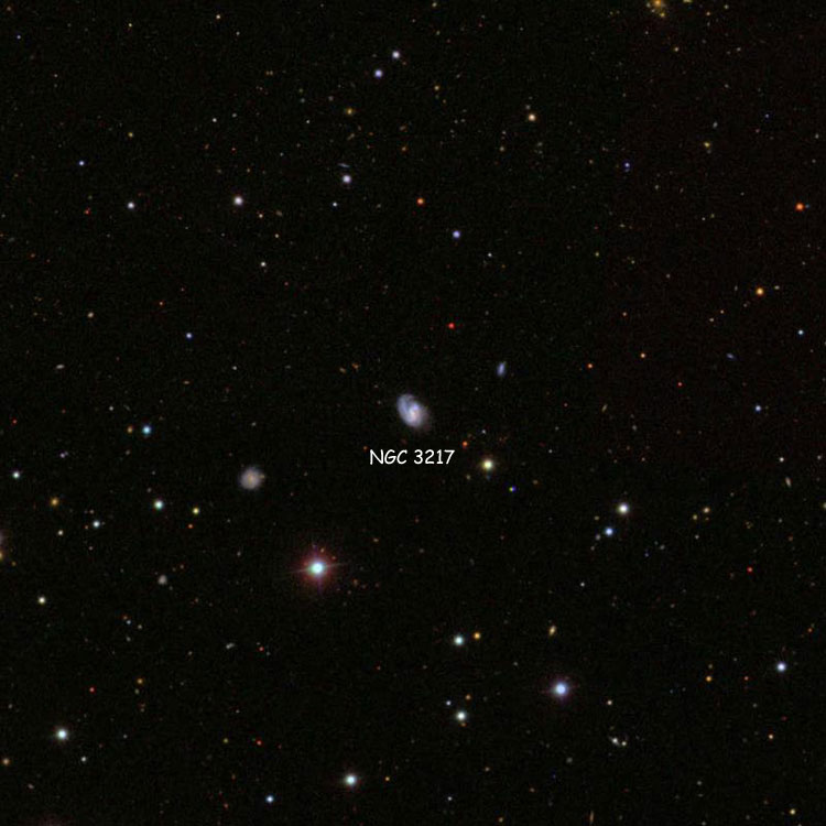 SDSS image of region near spiral galaxy NGC 3217