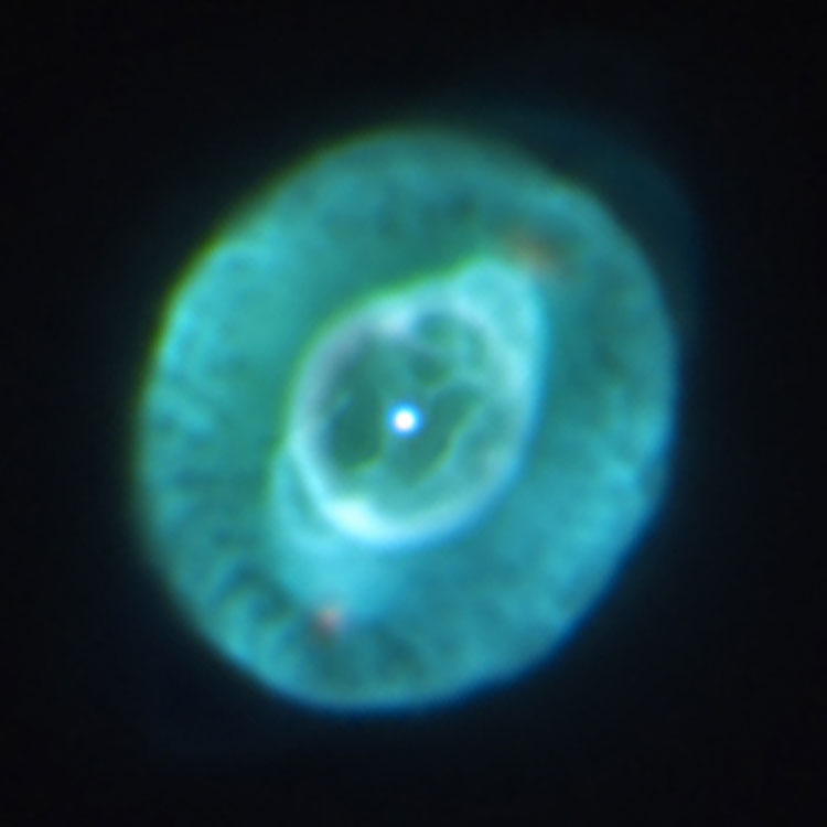 Lemmon SkyCenter image of central portion of planetary nebula NGC 3242, also known as The Ghost of Jupiter