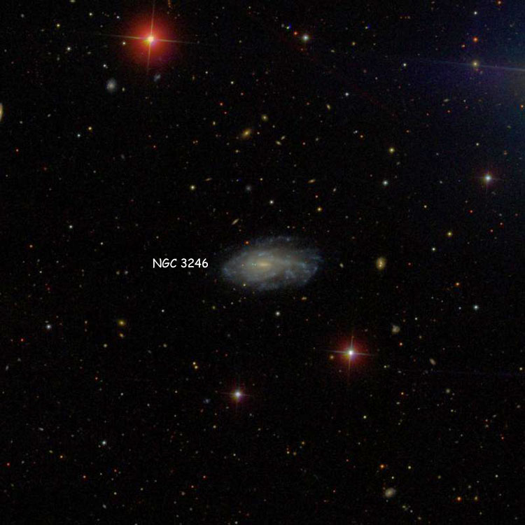 SDSS image of region near spiral galaxy NGC 3246