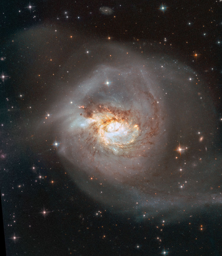 HST image of part of spiral galaxy NGC 3256
