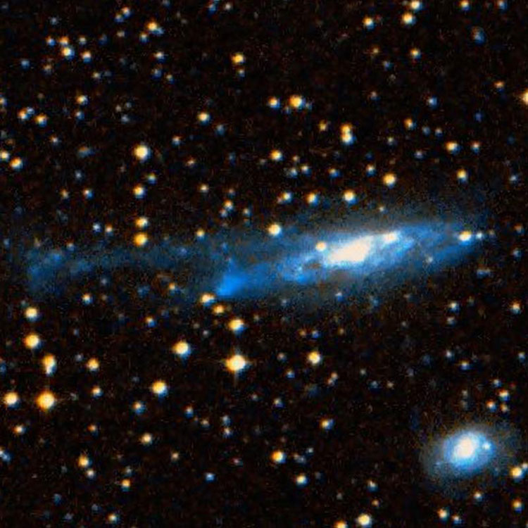 DSS image of spiral galaxy NGC 3263, also showing NGC 3262