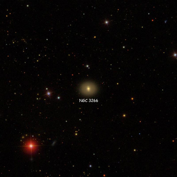 SDSS image of region near lenticular galaxy NGC 3266