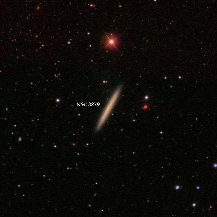 SDSS image of region near spiral galaxy NGC 3279