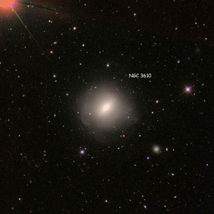 SDSS image of region near lenticular galaxy NGC 3610