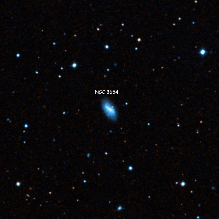 DSS image of region near spiral galaxy NGC 3654