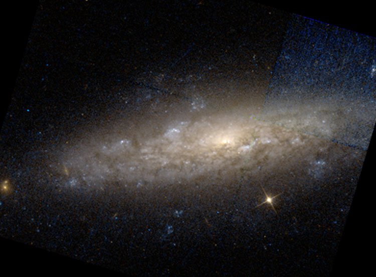 'Raw' HST image of central portion of spiral galaxy NGC 3666