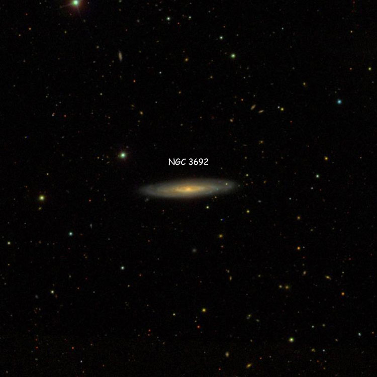 SDSS image of region near spiral galaxy NGC 3692