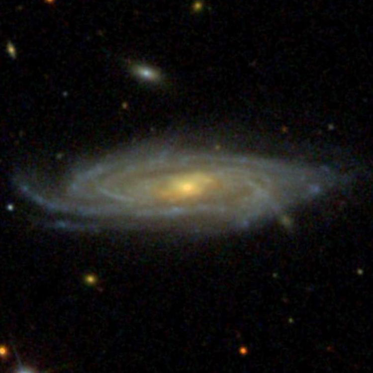 SDSS image of spiral galaxy NGC 3697, which is a member of Hickson Compact Group 53