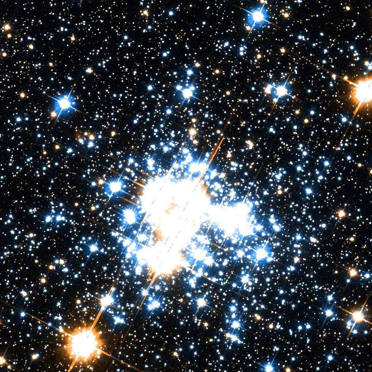 HST image of NGC 376, an open cluster in the Small Magellanic Cloud