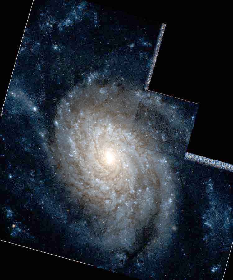 'Raw' HST view showing more of spiral galaxy NGC 3810