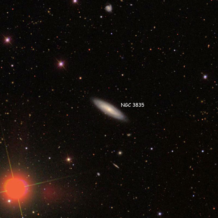 SDSS image of region near spiral galaxy NGC 3835