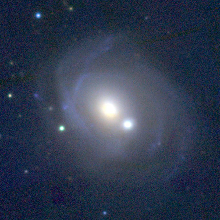 PanSTARRS image of spiral galaxy NGC 3865, which is probably also NGC 3854, also showing its possible companion