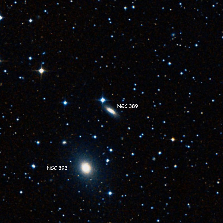 DSS image of region near lenticular galaxy NGC 389, also showing NGC 393