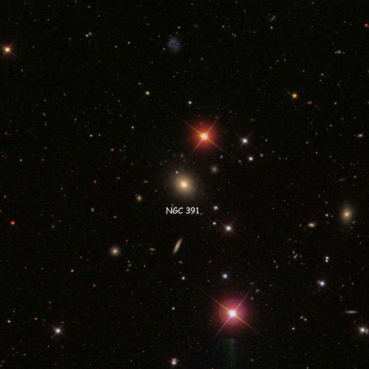 SDSS image of region near lenticular galaxy NGC 391
