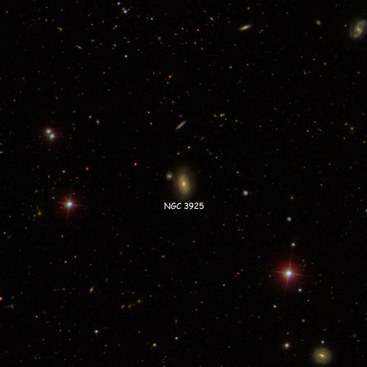 SDSS image of region near lenticular galaxy NGC 3925