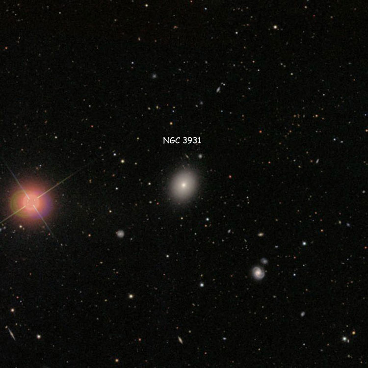 SDSS image of region near lenticular galaxy NGC 3931