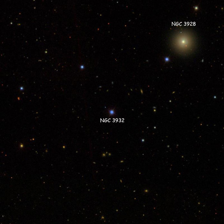 SDSS image of region near the star listed as NGC 3932, also showing NGC 3928